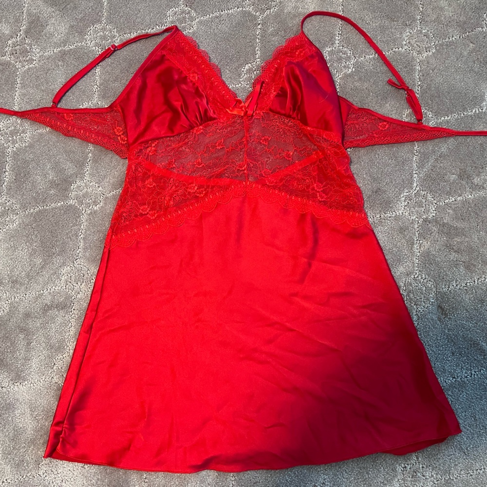 Silky Red Slip Dress